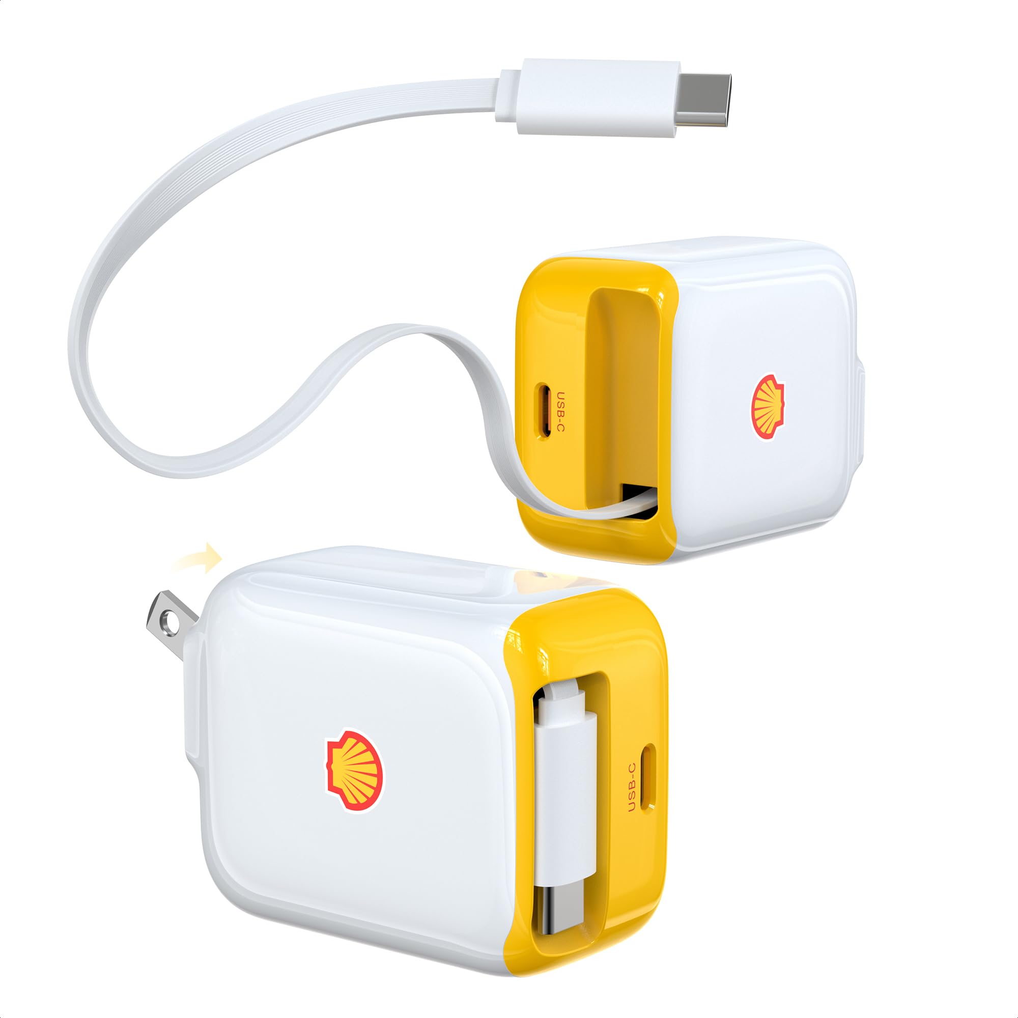Amazon | 【単品】 Shell 巻き取り式 充電器 30W Type-C 急速充電器